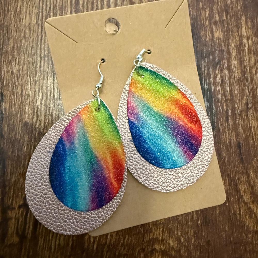 Rainbow Teardrop Earrings